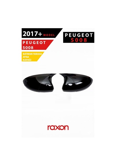 Peugeot 5008 2017+ Batman & Yarasa Ayna Kapağı Parlak Piano Black Sport
