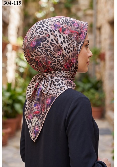Sharell Leopar Desenli Soft Pamuk Eşarp 304-119 Çok Renkli