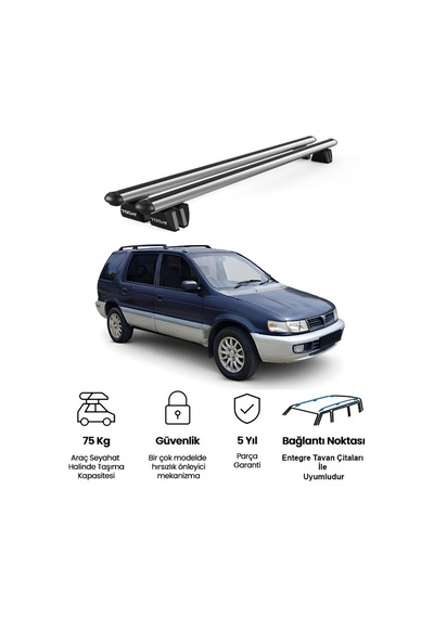 Pençe Mitsubishi Chariot 1991-1997 Uyumlu Gri Ara Atkı Port Bagaj Tavan Barı