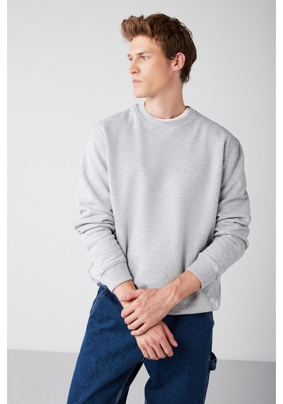 Grimelange Travıs Erkek Organik Kumaşlı Yumuşacık Regular Fit Yuvarlak Yakalı Grimelanj Sweatshirt Grimelanj