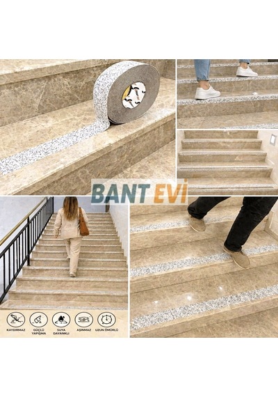 Kum Desenli Merdiven Kaydırmaz Bant 5cmx15m Kum Rengi Kaymaz Bant