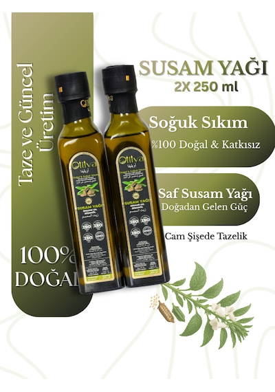 Soğuk Sıkım Susam Yağı 250ml 2x %100 Doğal Katkısız Saf Susam Yağı 500 ML