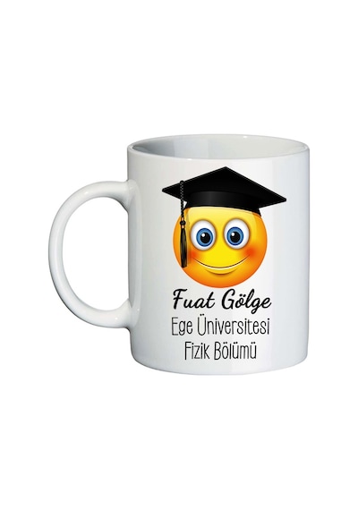 Kep Emojili Mezuniyet Hediyesi Erkeğe Hediye Isimli Kupa Bardak