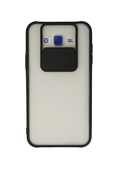 Samsung Galaxy Uyumlu J7 Kılıf Palm Buzlu Kamera Sürgülü Silikon - Siyah İtdark33086
