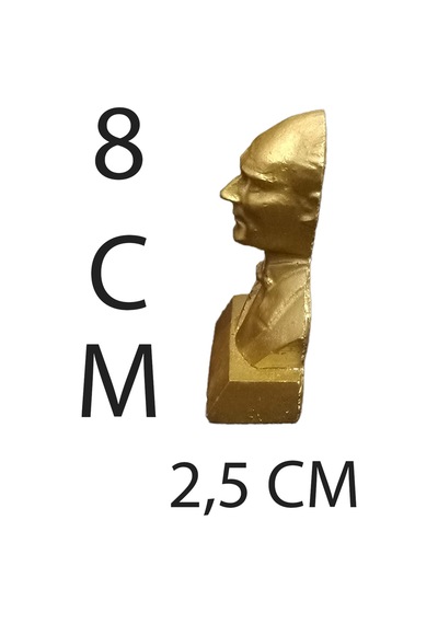 Dekoratif Atatürk Büstü Biblosu Minik Boy 19 Mayıs Hediyesi Öğretmene Hediye 8cm 5cm Sarı - 703564072