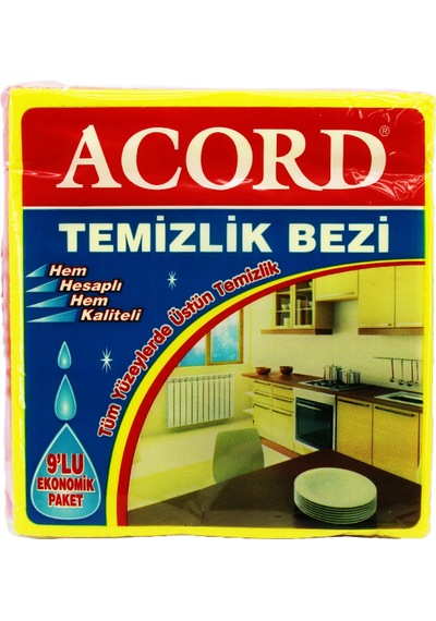 Acord Kod-384 9 Parça Temizlik Bezi 35x37cm Bej