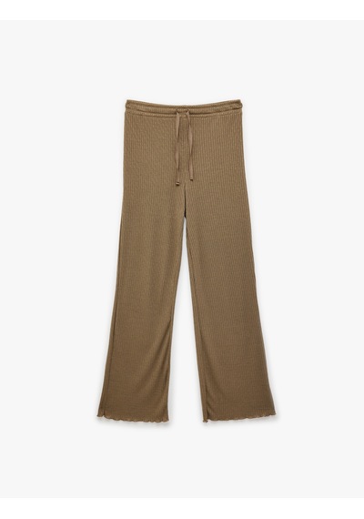 Koton Viskon Karışımlı Beli Lastikli Pijama Altı Kahverengi 6slk40005mk