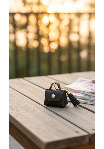 Pololiza Simli Bag Charm Mini Cüzdan / Çok Amaçlı Lüks Anahtarlık Ve Çanta Askı Süsü Çanta Aksesuar Siyah