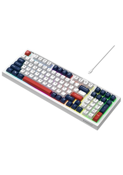 Everest Kb-98 Sılent Beyaz/mavi/kırmızı Sessiz Rainbow Q Membrane