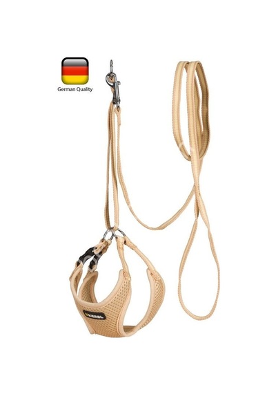 Yavru Köpek Tasması Puppy Harness 24 - 44 Cm Bej