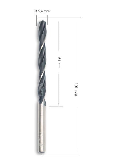 MTE 6,4 mm Haddeli Metal Matkap Ucu HSS DIN 338