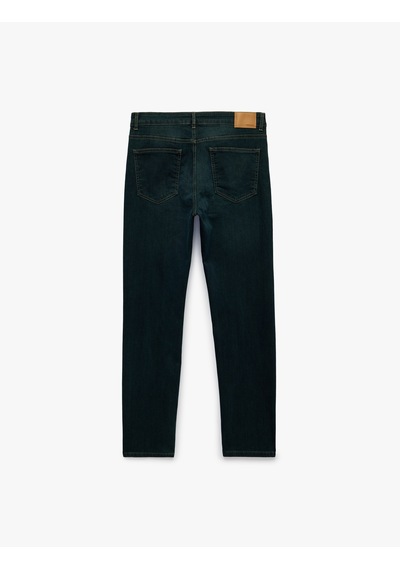Koton Pamuklu Cepli Normal Bel Slim Fit Jean Pantolon - Brad Jean Petrol 7wam40335nd