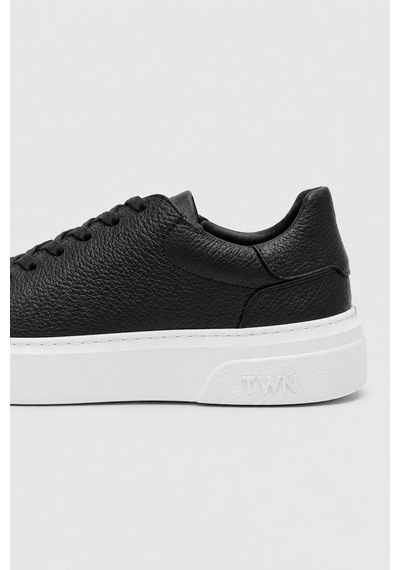 Twn Siyah Kalın Beyaz Tabanlı Bağcıklı Sneaker Ayakkabi 6ec092ort900m Çok Renkli