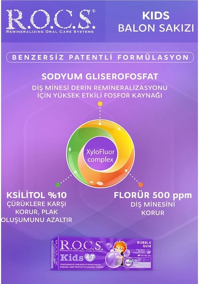 R.o.c.s. Kids 4-7 Yaş Balon Sakızı Diş Macunu 45 Gr