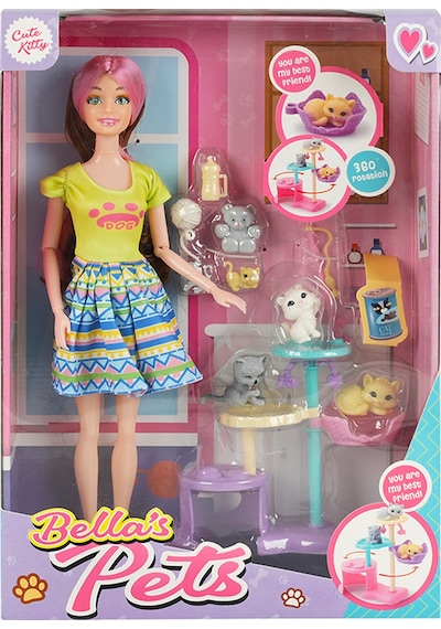 Bella's Pet Oyuncak Bebek Kahverengi Saçlı Yeşil Tişörtlü