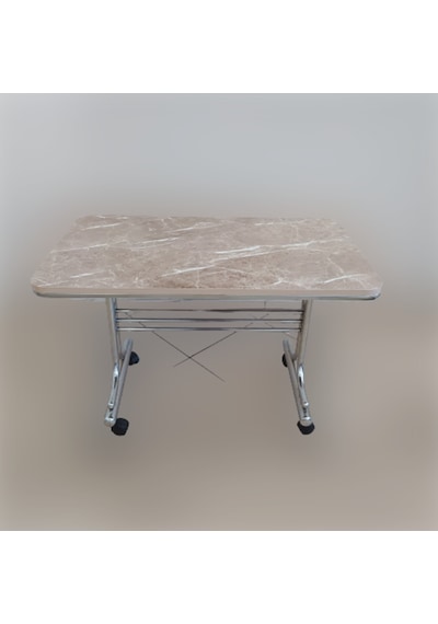 Pratik 70X110 Tekerlekli Orta Sehpa Krom Nikel Kaplamalı Metal (514492450)