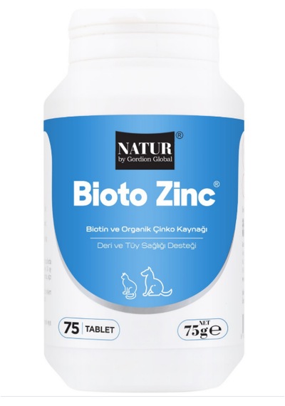 Bioto Zinc 75 Tablet Kedi & Köpek Çinko Ve Biotin Destekli Deri Bakım Vitamini