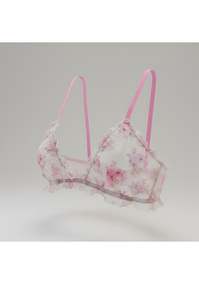 Bonbon Kadın Çeyizlik Bohçalık Ve Hediyelik Transparan Tül Fırfırlı Balensiz Desteksiz 5'li Paket 5 Renk Sütyen Bb2806 Çok Renkli