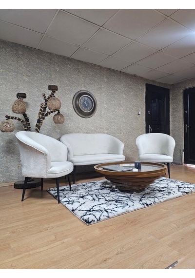 Zafir Teddy Takım Siyah Boyalı Sivriltme Ayak Çay Seti Koltuk - Berjer , Balkon, Salon, Ofis Krem Zafir Teddy Takım Siyah Boyalı Sivriltme Ayak Çay Seti Koltuk - Berjer , Balkon, Salon, Ofis Krem