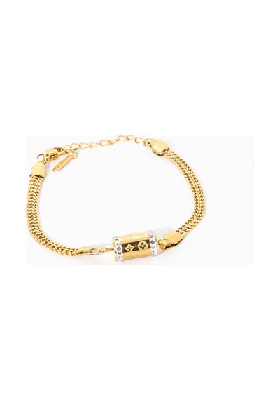 Biem Silindir Model Çelik Bileklik Gold/gümüş
