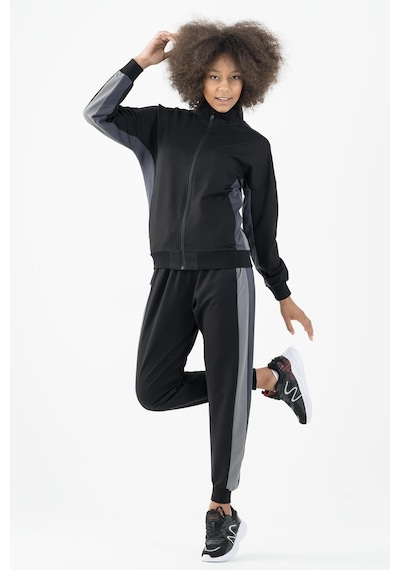 Maraton Sportswear Comfort Kadın Ribana Paça Basic Siyah Eşofman Altı 22183-siyah Siyah