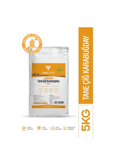 Tam Tarım Glutensiz Çiğ Karabuğday Tane 5 KG
