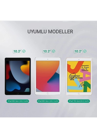 Apple Uyumlu iPad 7. 8. 9. Nesil 10.2 Inç Temperli Ekran Koruyucu Kırıl