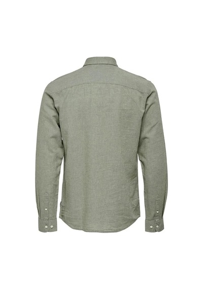 Only & Sons Onscaıden Lıfe Ls Solıd Lınen Blend Noos Erkek Yeşil Gömlek - 22012321