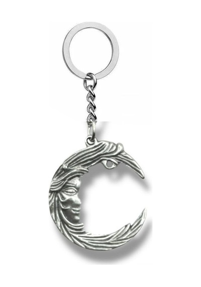 Ay Figürlü Unisex Anahtarlık Metal Minimalist Ve Şık Tasarım