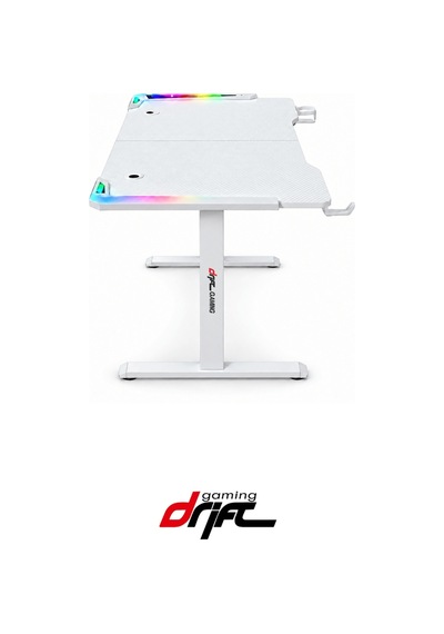 Flow Beyaz Rgb Ledli Elektrikli Yükseklik Ayarlı Oyuncu Ve Çalışma Masası
