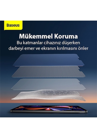 Baseus 0.3Mm Apple Uyumlu iPad  Mini 4 - 5 7.9İnç 2019 Tempered Cam Ekran Ko
