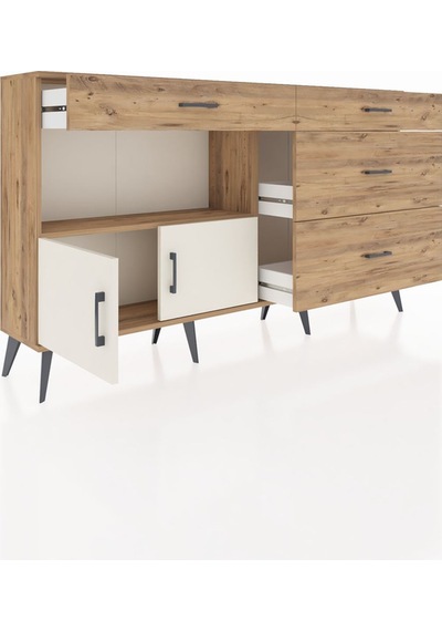 Arges Konsol Tek Raflı 4 Çekmeceli 2 Kapaklı 176x30x99 Çam-aytaşı/çam Aytası/atlas Çam - Atlas Çam Arges Konsol Tek Raflı 4 Çekmeceli 2 Kapaklı 176x30x99 Çam-aytaşı/çam Aytası/atlas Çam - Atlas Çam