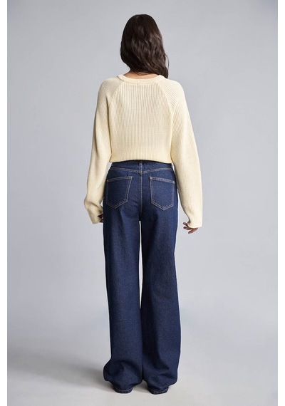 Defacto Wide Leg Mavi Kadın Jean Pantolon H7793ax/nm82
