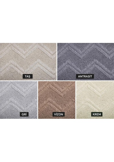 Sycamore Home Koltuk Örtüsü 175x215 Cm Zigzag Desen Çekyat Örtüsü, Kaymaz, Yıkanabilir, Lüks Kumaş Şönil Çok Renkli