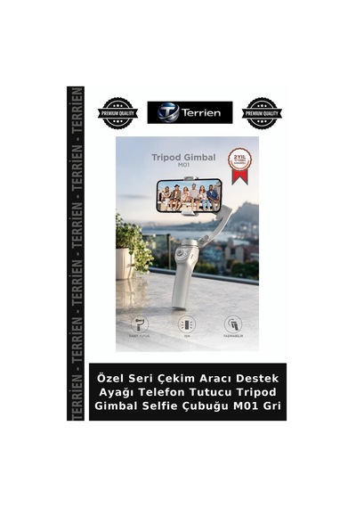 Özel Seri Çekim Aracı Destek Ayağı Telefon Tutucu Tripod Gimbal Selfie Çubuğu M01 Gri