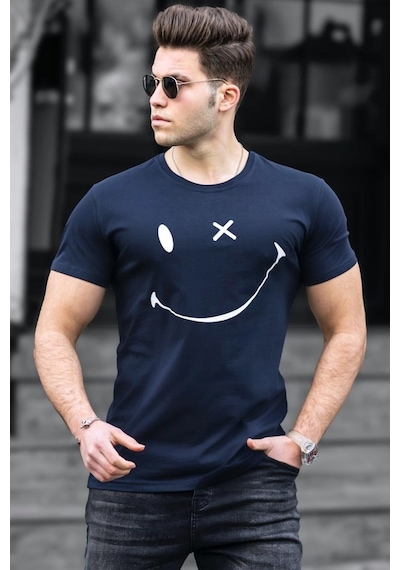 Madmext Lacivert Tişört 5060-Lacivert