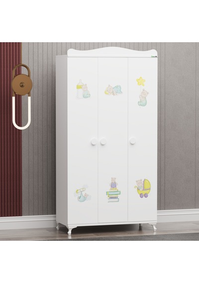 Garaj Home Yıldız 3 Kapaklı Dolap - Ayıcık Garaj Home Yıldız 3 Kapaklı Dolap - Ayıcık