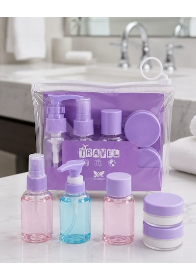 Çok Amaçlı Düzenleyiciler Şeffaf Seyahat Dolum Şişesi Seti 5 Parça Kozmetik Organizer
