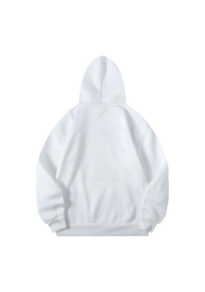 Califor Ornia 1776 Sweatshirt - Beyaz Baskılı Oversize Kışlık Kalın Kapüşonlu Beyaz
