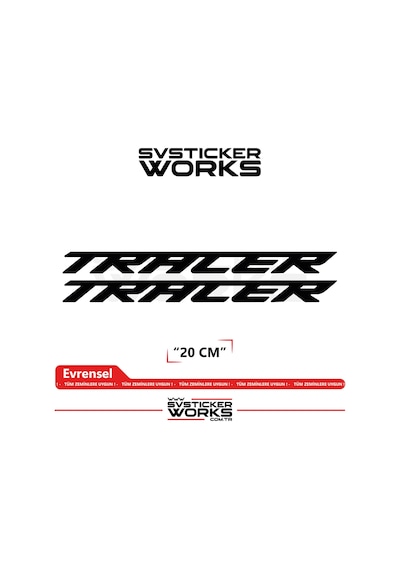 Yamaha Tracer 7 / 9 / Gt Uyumlu Yazı Sticker Yüksek Kalite Özel Kesim Folyo 2'li Set Siyah