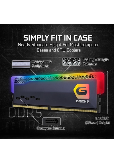 Geıl Orion V Rgb 16gb Ddr5 6000mhz Cl38 Masaüstü Oyuncu Ram Gavsg516gb6000c38csc