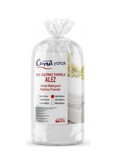 Cennet Yatak Cottonsafe Tek Kişilik Sıvı Geçirmez Alez Full Kenar Lastikli Pamuk Yüzey Terletmez Beyaz