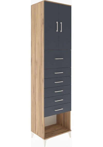 Hyperion Dolap 2 Raflı 6 Çekmeceli 2 Kapaklı 60x44x243 Çam-an... Çam Hyperion Dolap 2 Raflı 6 Çekmeceli 2 Kapaklı 60x44x243 Çam-an... Çam