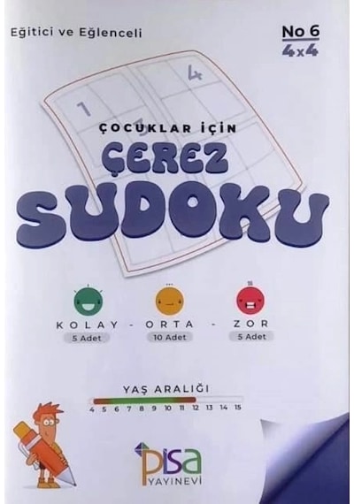 Pisa Çocuklar İçin Çerez Sudoku No 6 - 4 X 4