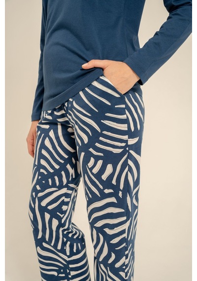 Arnetta Kadın Good Things Are Coming Lacivert Uzun Kol Pijama Takım Ar3765-s-v1 Ar3765-s-v1