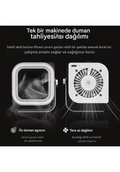 Tbk F001 Masa Üstü Mini Duman Emici Çok Fonksiyonlu Fan