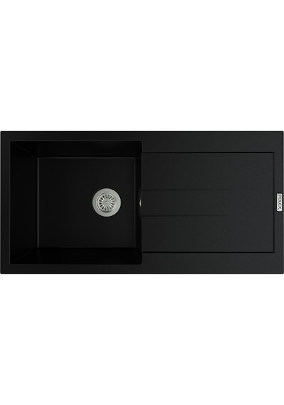 Polex Cristalüx Granit Evye P-X1 Siyah Tezgah Altı Ve Tezgah Üstü Mutfak Evyesi 98x49.5 CM