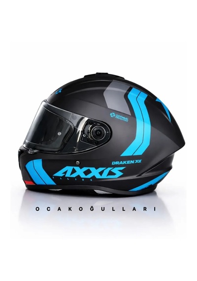 Axxıs Draken S Slıde B7 Matt Fluor Blue Motorcu Kaskı Lacivert - Mat Mavi