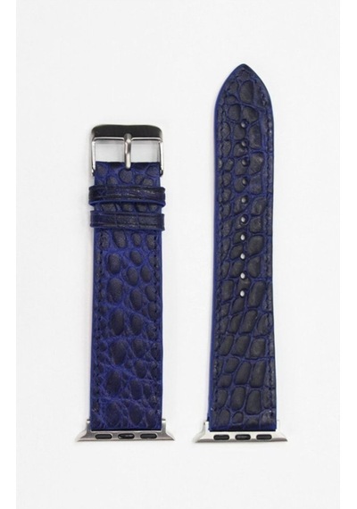 Apple Uyumlu Watch Kordon Lacivert Croccodile 38-40-41 Mm