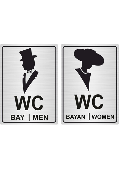 Bay Bayan Wc Yazısı 13*18Cm Metal Sy01